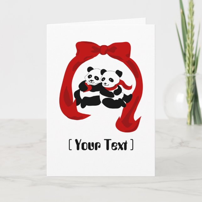 Carte de voeux Panda Love (Devant)