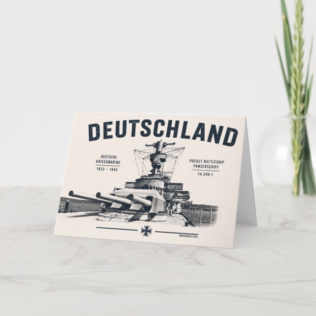Carte de vœux Panzerschiff Deutschland (Devant)