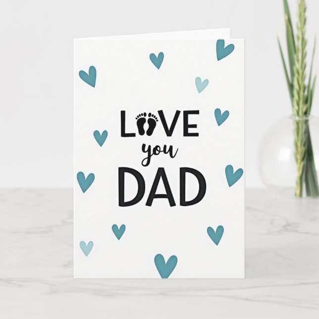 Carte de Vœux Papa Cœurs (Devant)