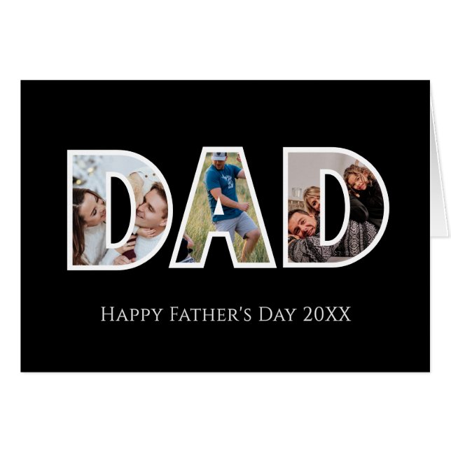 Carte de voeux papa Photo Collage (Devant horizontal)