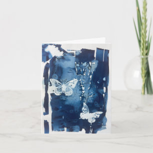 Carte de vœux Papillon Bleu Intérieur Vierge