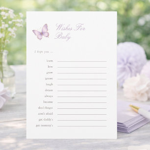 Carte de vœux Papillon d'Or Violet pour bébé