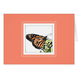 Carte de vœux Papillon Monarque (colorisée)