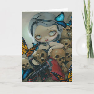 Carte de voeux "Papillons et os"