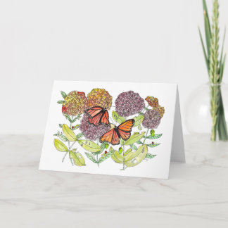 Carte de vœux - Papillons monarques