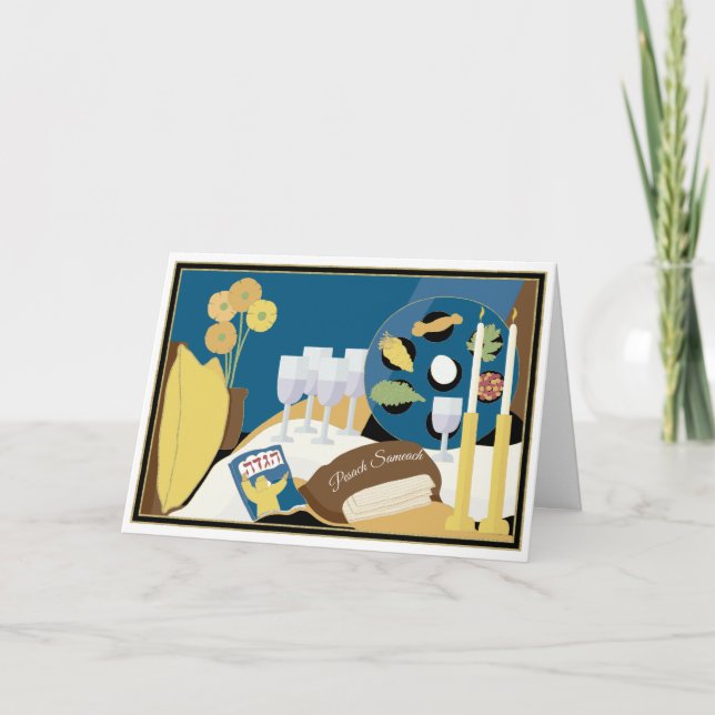 Carte de voeux Pâques "Dîner Sèder Pâques" (Devant)