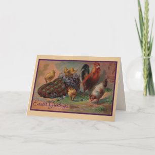 Carte de voeux Pâques Slipper et Chicks