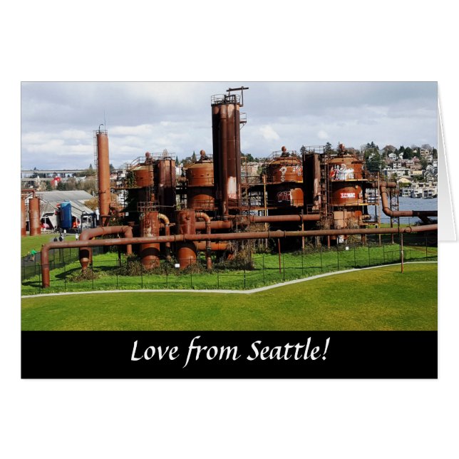Carte de vœux Parc Gas Works Seattle (Devant horizontal)