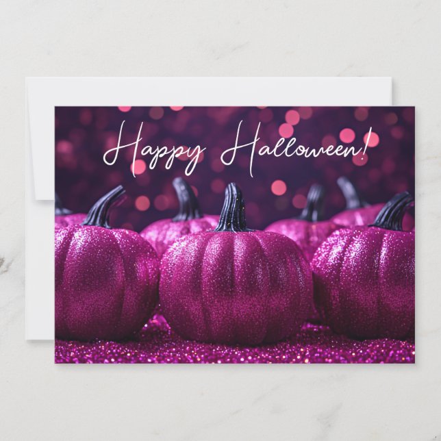 Carte de voeux parties scintillant Citrouilles Hal (Devant)