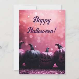 Carte de voeux parties scintillant Citrouilles Hal