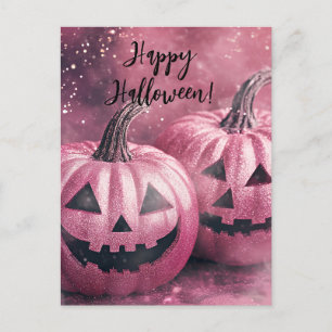 Carte de voeux parties scintillant Citrouilles Hal