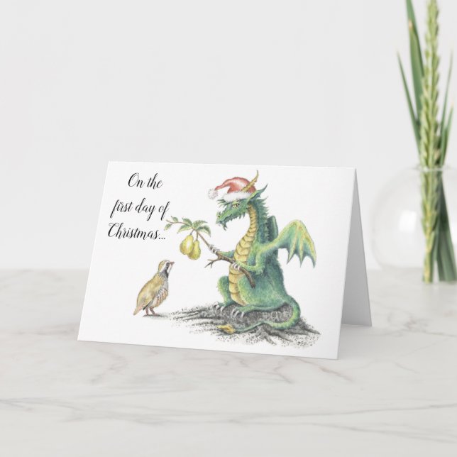 Carte de vœux Partridge Dragon (Devant)