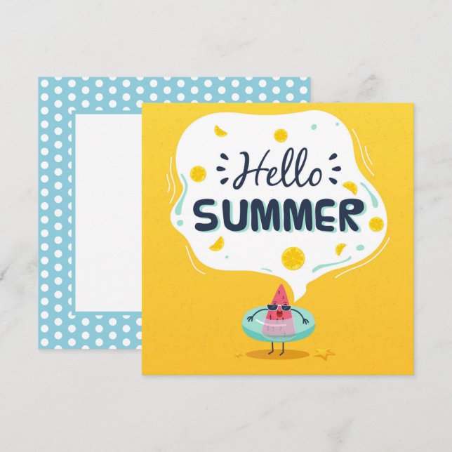 Carte de vœux Pastèque d'été (Devant / Derrière)