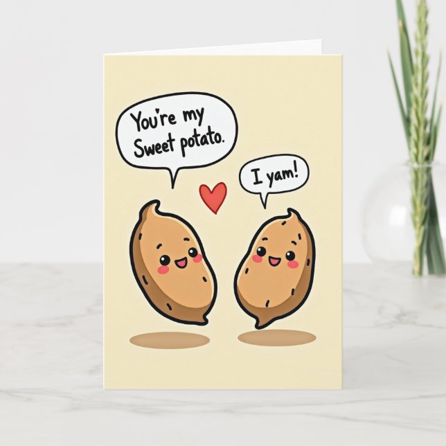 Carte de vœux Patate douce pun (Devant)