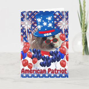 Carte de voeux Patriot Américain Poodle
