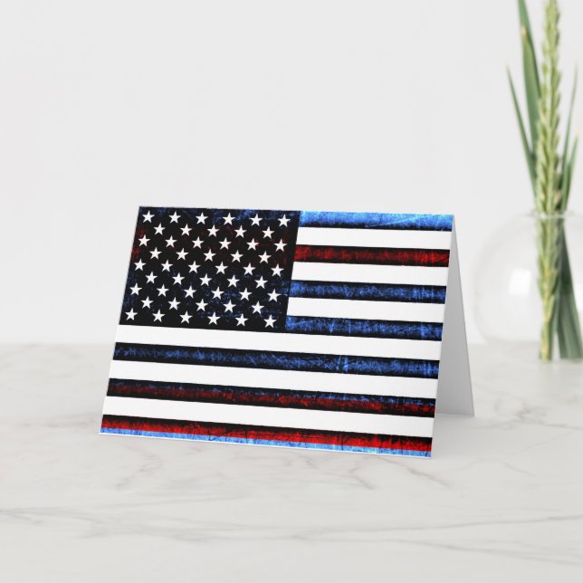 Carte de voeux Patriotic American Flag Black (Devant)