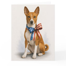 Carte de vœux patriotique Basenji