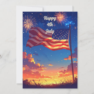 Carte de vœux patriotique du 4 juillet