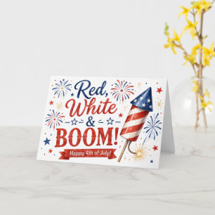 Carte de vœux patriotique Red, White & Boom!