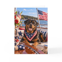 Carte de vœux patriotique Rottweiler