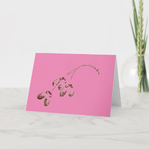 Carte de voeux pays "Ailes Maple Seeds Pink"