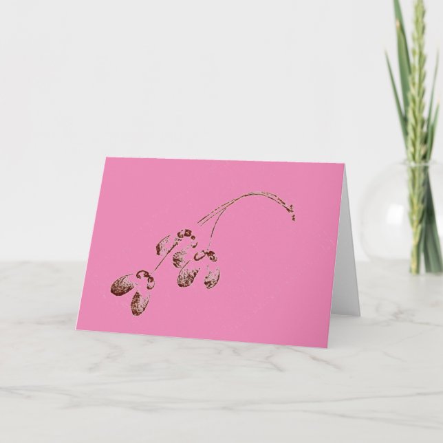 Carte de voeux pays "Ailes Maple Seeds Pink" (Devant)