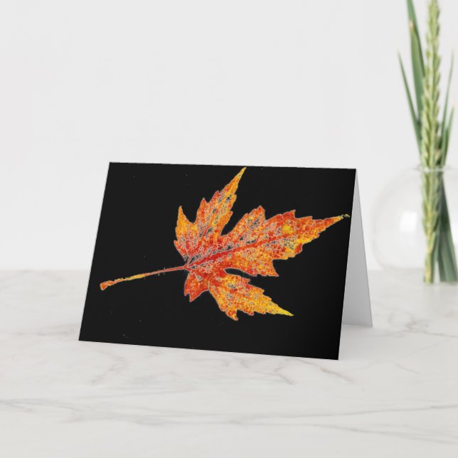 Carte de voeux pays "Automne Maple #2 on Black" (Devant)