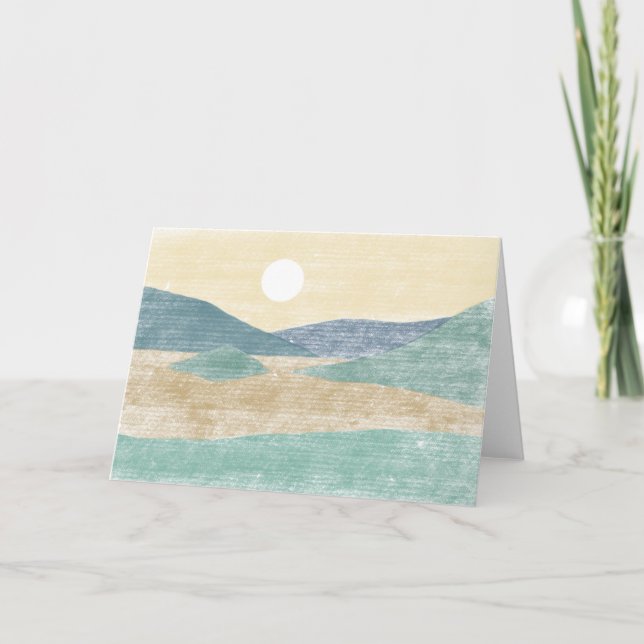 Carte de voeux Paysage Pastel Tiré À La Main (Devant)