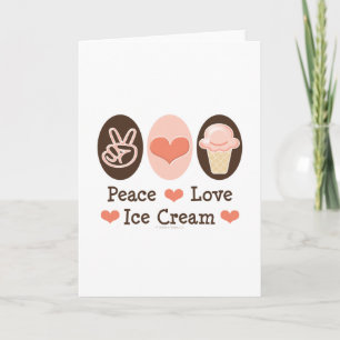Carte de voeux Peace Love Ice Cream