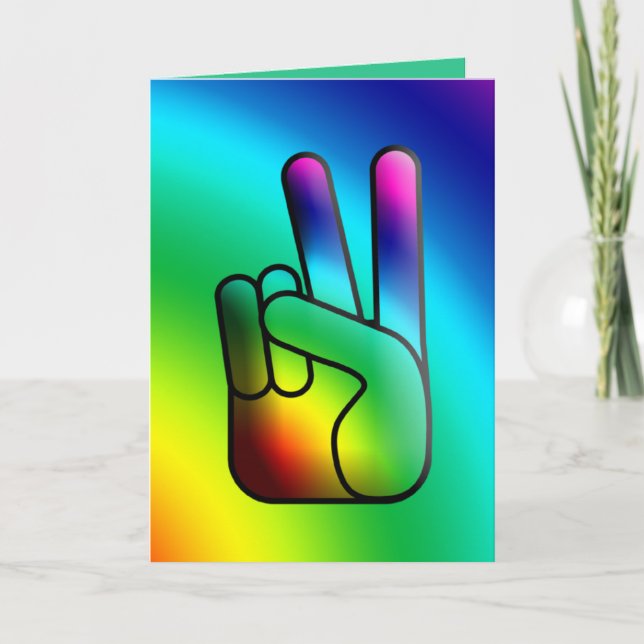 Carte de voeux Peace Out Rainbow (Devant)