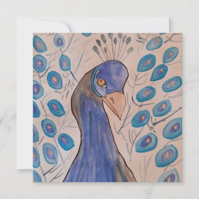 Carte de voeux Peacock Blue Flat (Devant)
