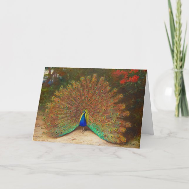 Carte de voeux Peacock vintage (Devant)
