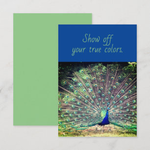 Carte de voeux Peacock Vrai Couleurs