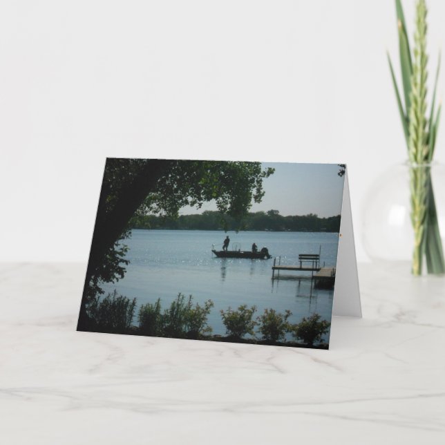 Carte de vœux « Pêche sur le lac français » (Devant)