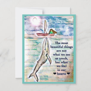 Carte de voeux Peinture océanique de baleine Perso