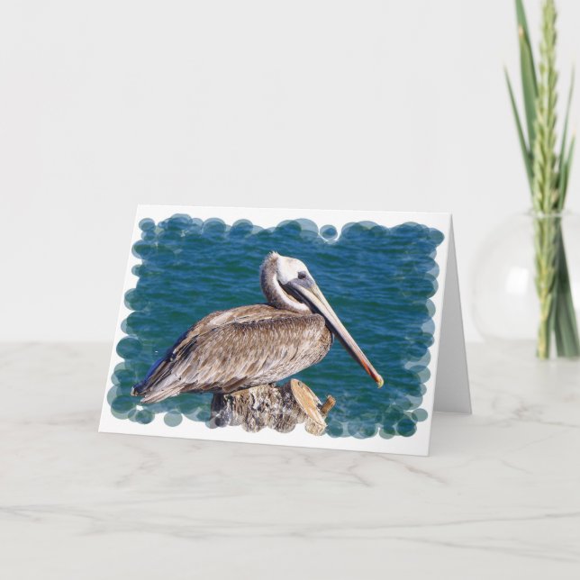 Carte de voeux Pélican de repos (Devant)