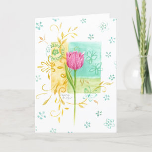 Carte de voeux Pensées de soins d'anniversaire Pin