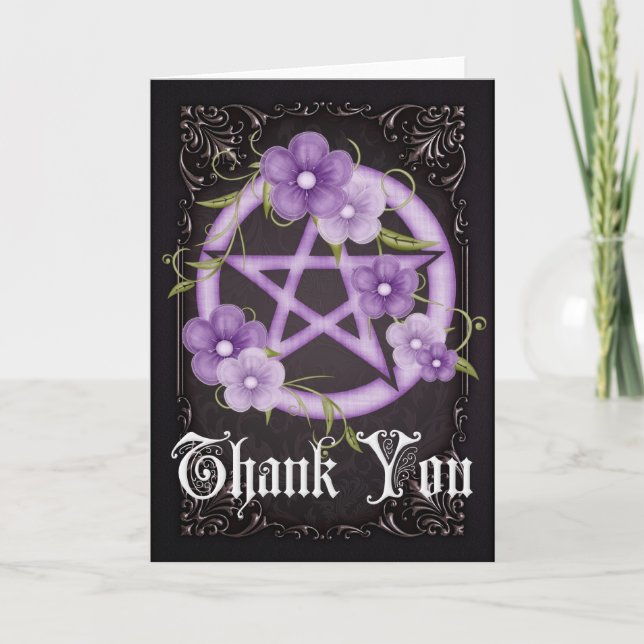 Carte de voeux Pentagram 4 Merci Wicca (Devant)