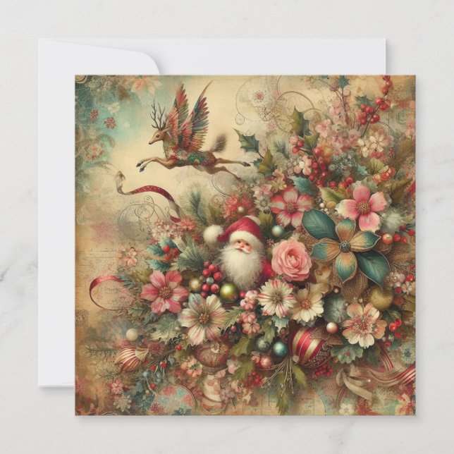 Carte de voeux Père Noël de Noël classique (Devant)