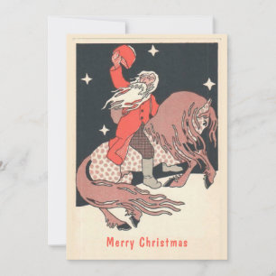 Carte de vœux Père Noël de style inhabituel sur un