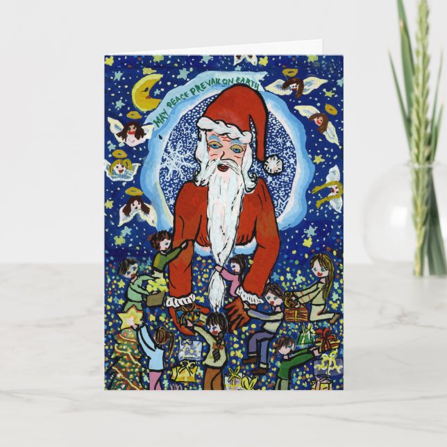 Carte de voeux père Noël Holiday par Young Artist (Devant)