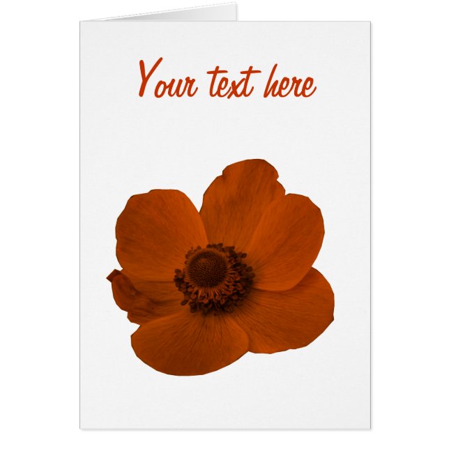 Carte de voeux personnalisable Anemone Brown (Devant)