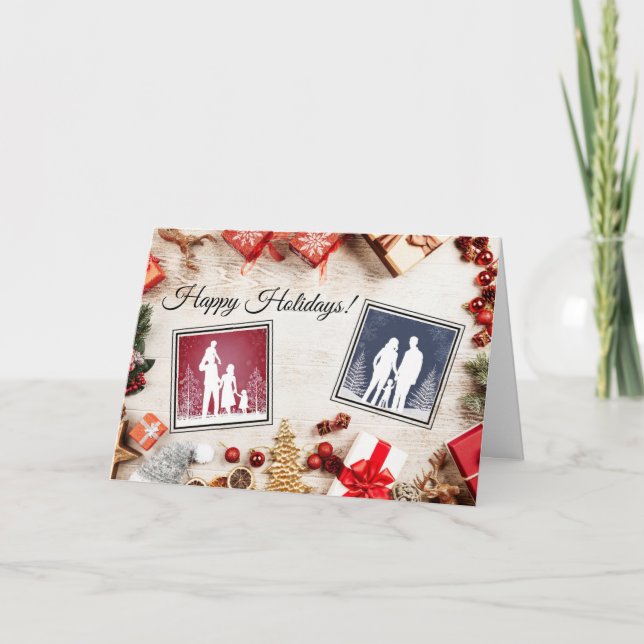 Carte de vœux personnalisable Joyeuses Fêtes (Devant)