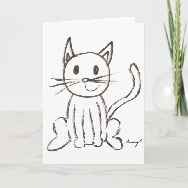 Carte de voeux personnalisable Kitty Peint (Devant)