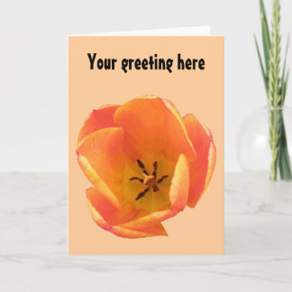 Carte de voeux personnalisable Orange Tulip