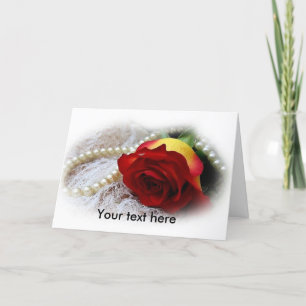 carte de vœux personnalisable perles & rose