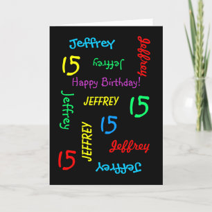 Carte de voeux personnalisée, 15e anniversaire