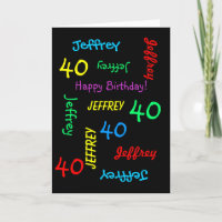 Carte de voeux personnalisée 40e anniversaire, noi