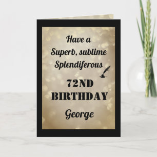 Carte de voeux personnalisée 72e anniversaire plié