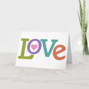 Carte de vœux personnalisée Amour Coloré